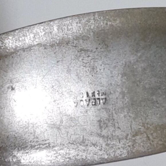 SOLD🔴🔴🔴🔴🔴🔴Vintage Alpaca Mexico Mother of Pearl Inlay Flower Bracelet - Picture 4 of 6